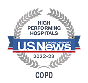 USNWR Badge - High performing Hospitals COPD, 2022-2023