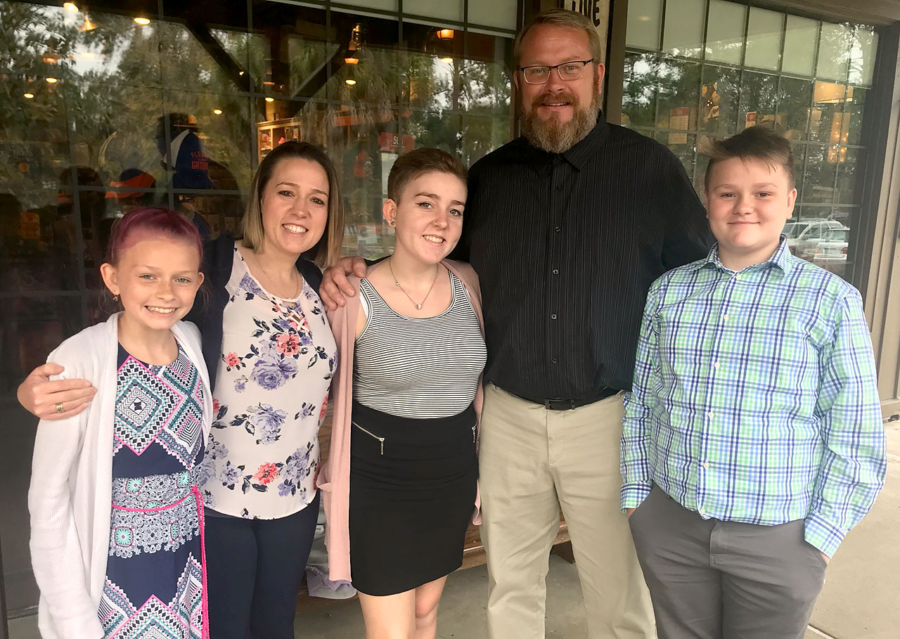From left to right: Elizabeth Nelson, sister; Robyn Nelson, mother; Brooklynn; Matthew Nelson, father; Matthew Nelson Jr., brother.