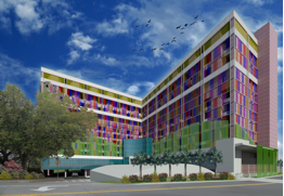 Sketch of new UF Health Shands Children’s Hospital entry and façade