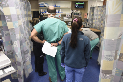 UF Health Jacksonville staff at work in the emergency room. 