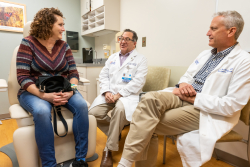 Terri got to know two of her surgeons, Kenneth Andreoni, M.D., center, and Mark Johnson, M.D., before the procedure.