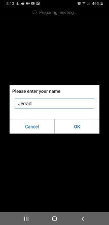 Enter Your Name Screen - Android Devices
