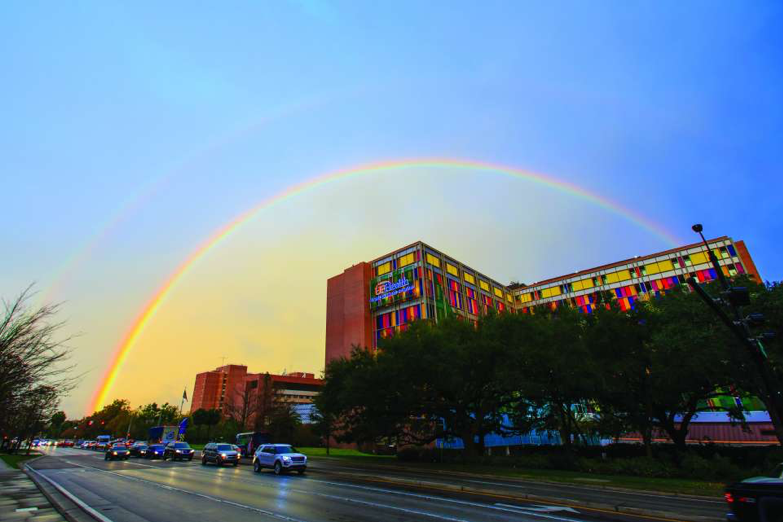 Rainbow over UF Health Shands Children's Hospital