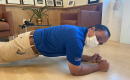UF Health Shands CEO Ed Jimenez displays proper planking technique.